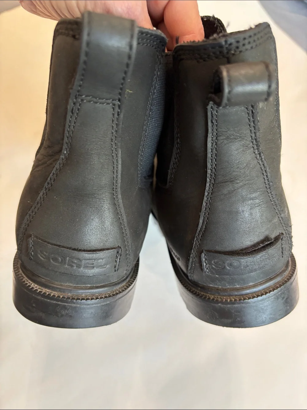 Sorel Ainsley Chelsea Waterproof Leather Boots Black Slip-On Size 9 - Picture 13 of 15